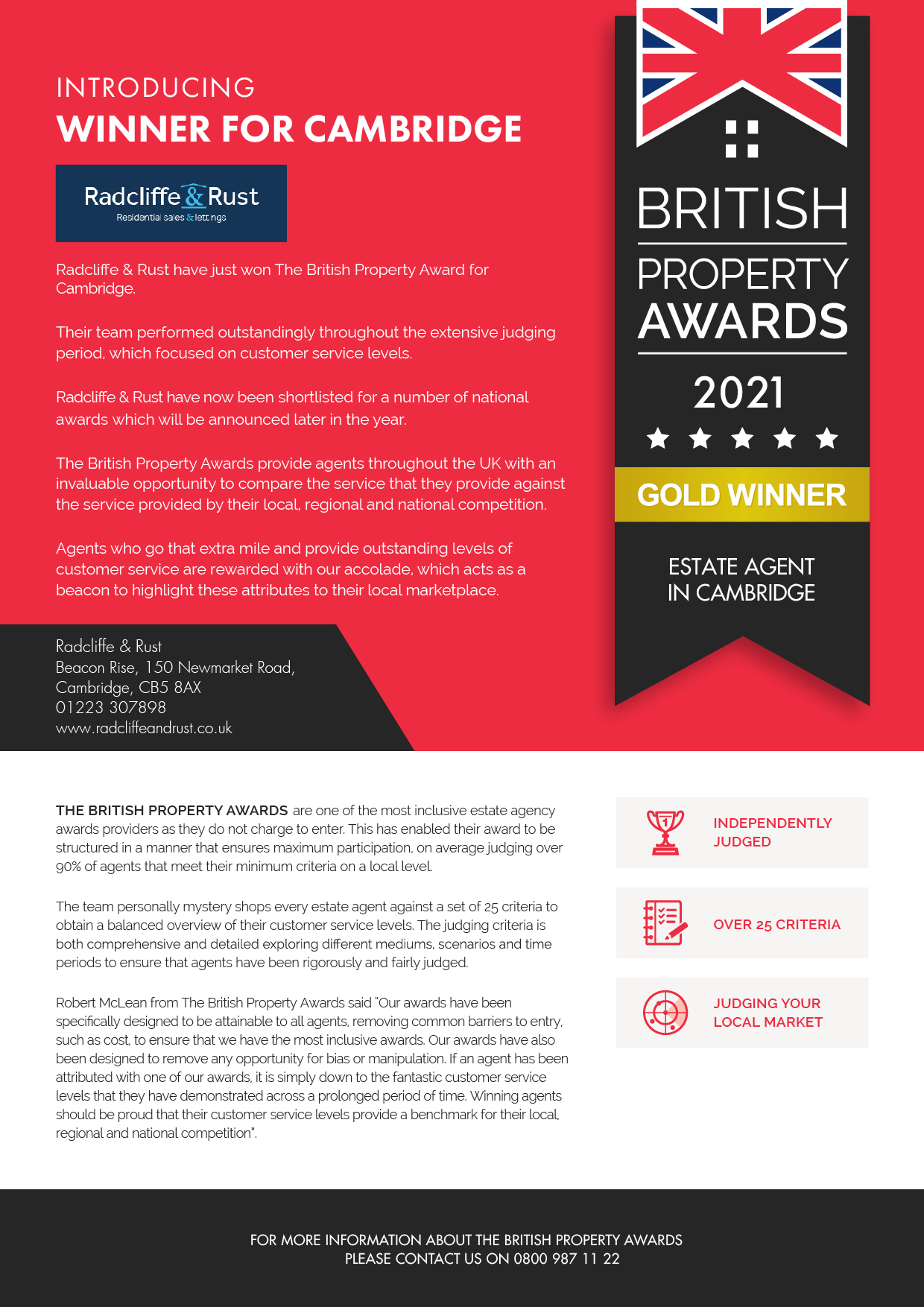 Cambridge British Property Awards Press Release